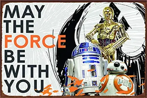 Metal Tin Sign May The Force Be with You Pub Outdoor Bar Retro Poster Home Kitchen Restaurant Wall Decor Signs