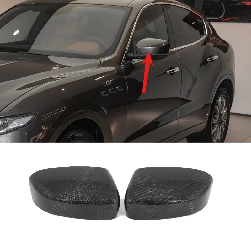 

Suetlcoity For Maserati Levante 2016-2022 Real Carbon Fiber Car Side Rearview Mirror Cover Trim Sticker Car Accessories
