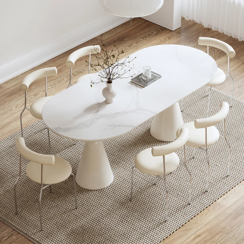 Luxury Modern Dining Table Kawaii Unique White Nordic Living Room Dining Tables Chairs Space Saving Mesas De Comedor Furniture