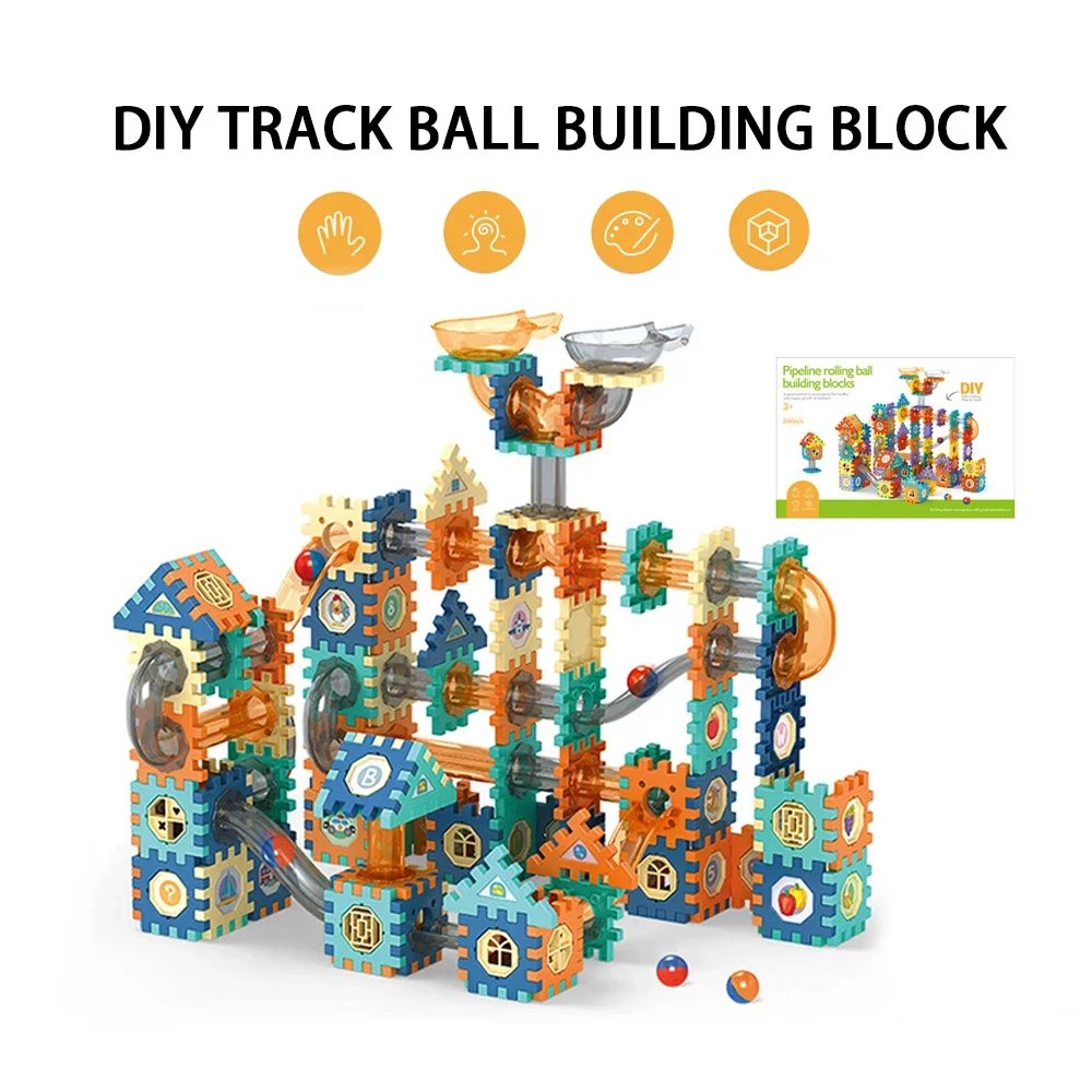 DIY Track Ball Building Blocks Children Educational Assembly Toy Kid Concentration Exercise Toys Gift Sets Boy Construction Game