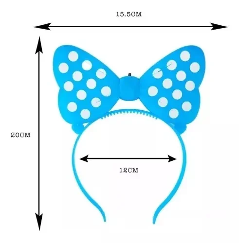 5/10Pcs LED Light-Up Girls Polka Dot Bowknot Headband Flashing Luminous Bow Headband for Glowing Parties Fancy Plastic Headband