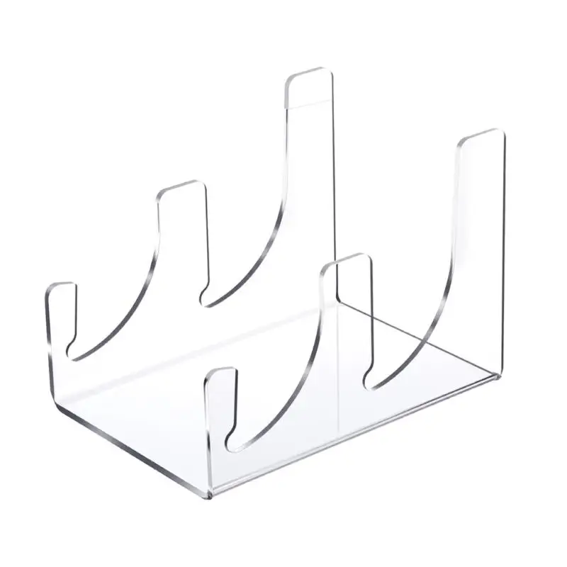 

652F Clear Acrylic Dish Rack Organizers Museums Grade Scratch Resistant Plate Stand for Decorative Plates Photos Recipes