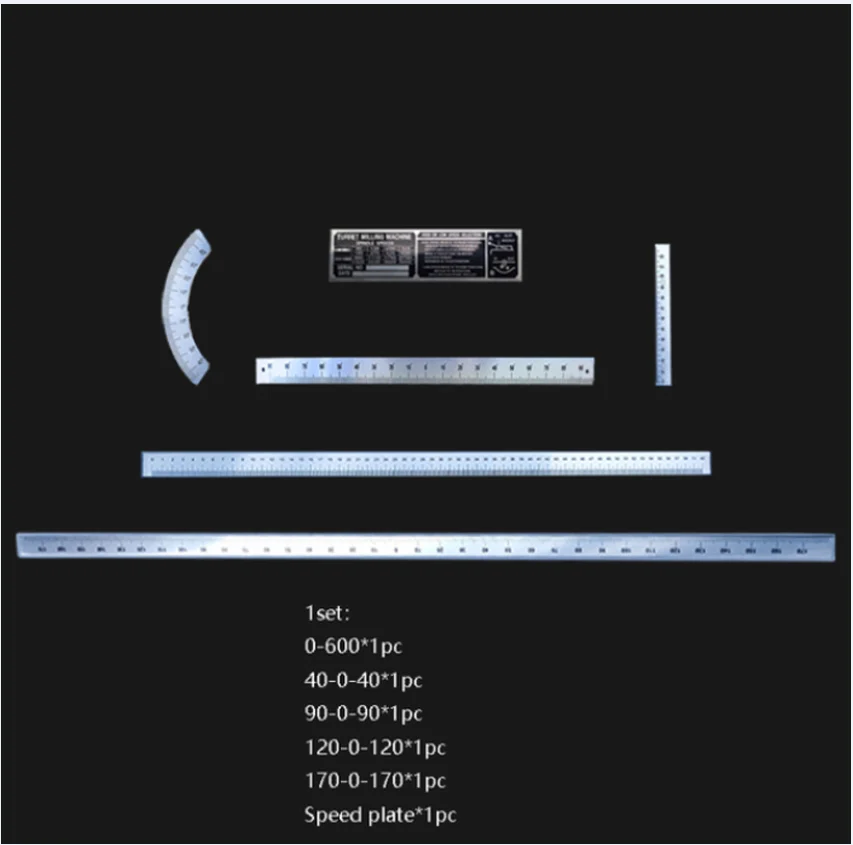 

1set High-Quality Turret Milling Machine Accessories Scale Ruler Angle Ruler Speed Plate