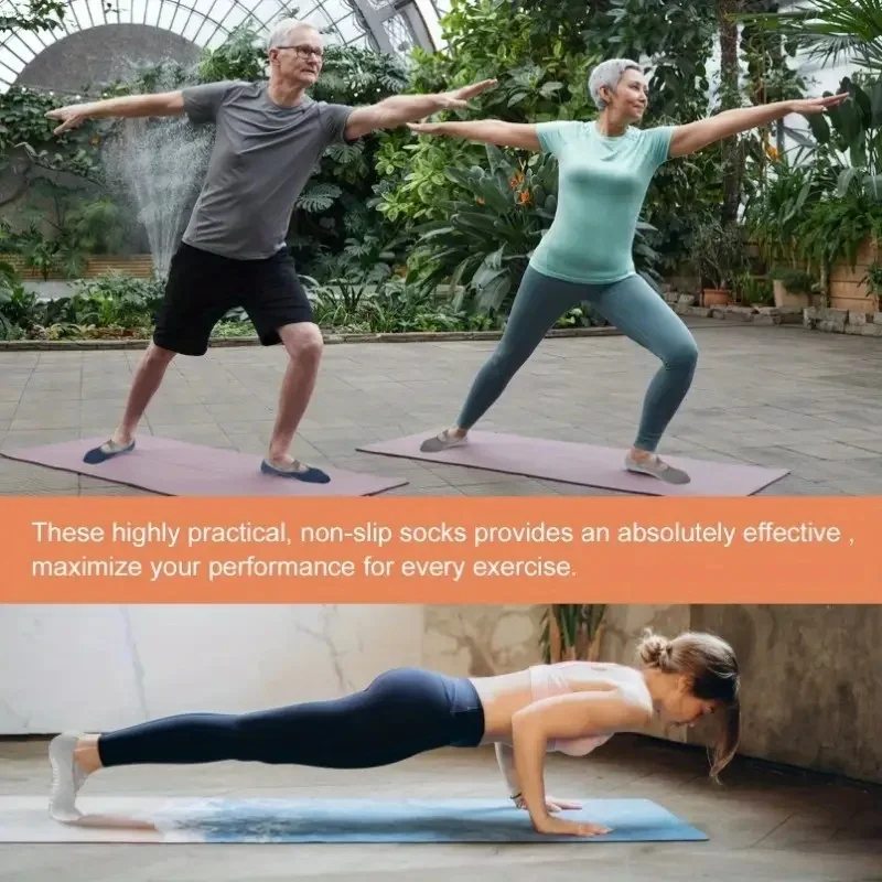 زوج واحد من جوارب اليوغا النسائية غير القابلة للانزلاق مع حزام متقاطع، مسامية مع دعم مبطن لليوجا والبيلاتس والباليه والتدريبات.