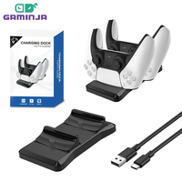 GAMINJA Charger For PlayStation5 Wireless Controller Type-C USB Dual Fast Charging Dock Station For PS5 Joystick Gamepads
