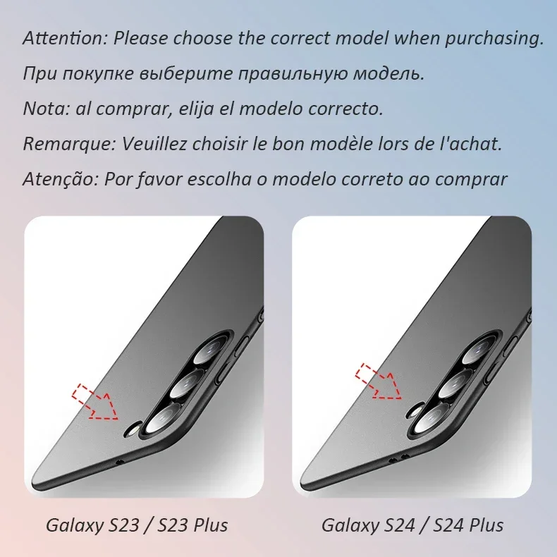 Para SAMSUNG GALAXY S23 S24 Plus Ultra FE 5G cubierta dura de PC a prueba de golpes fundas ligeras ultradelgadas mate