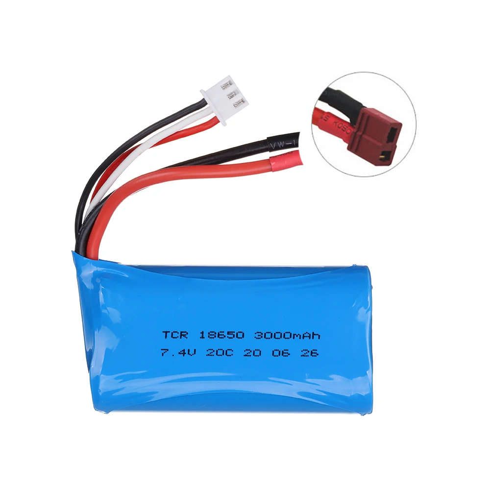 R/C 7.4V 3000mAh 18650 batteria lipo per Syma S033g Q1 H100 H101 H102 H103 rc drone model car toys per wltoys parti della batteria dell'auto