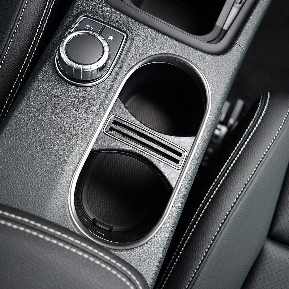 Dashboard Sticker Cup Holder Trim For Car Center Console Hassle-free Setup ABS Material Construction Silver Finish Design