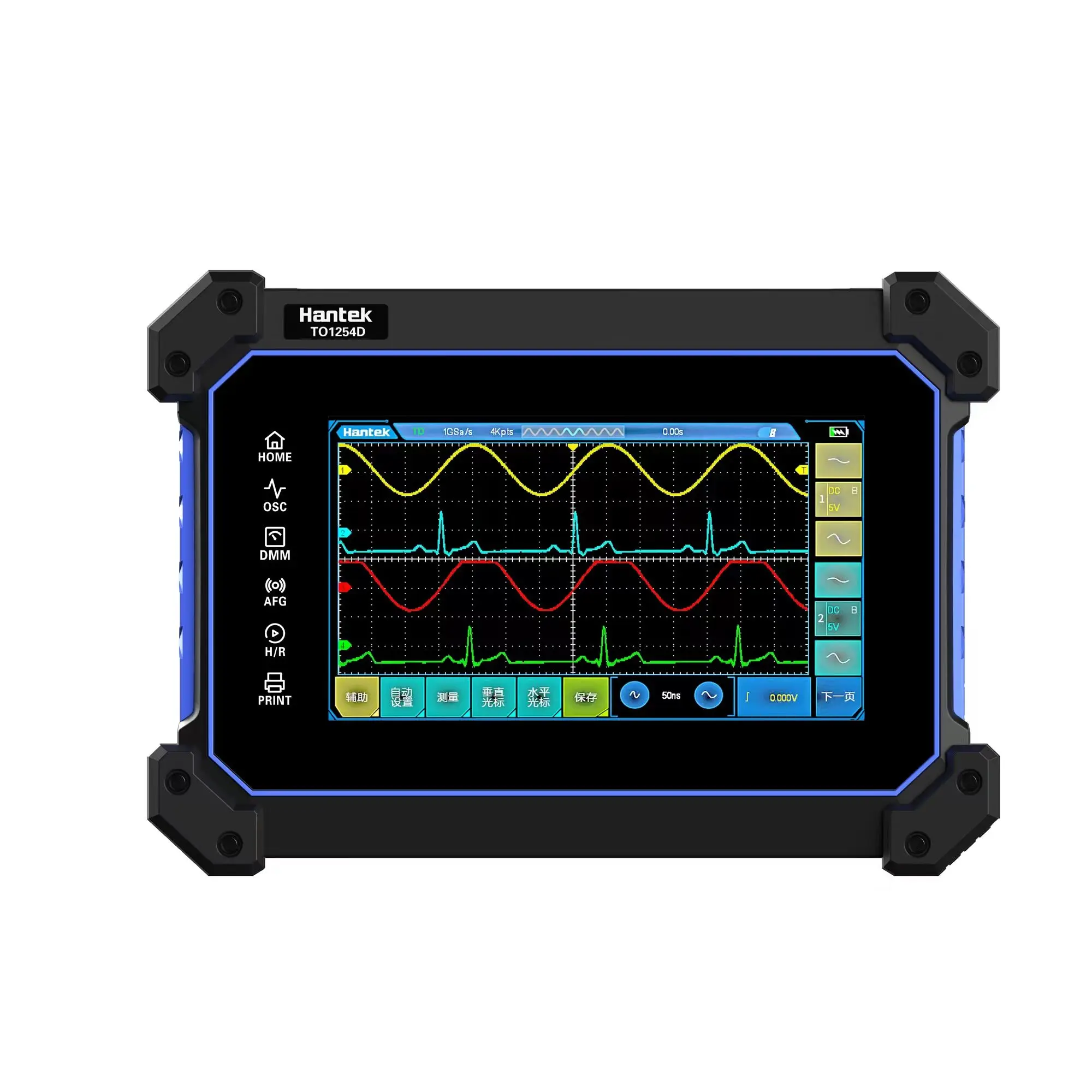 Multi-function Full Touch Screen TO1254D 250MHz Bandwidth 1G Sa/s Sampling Rate 8M Storage Depth  Tablet Digital Oscilloscope