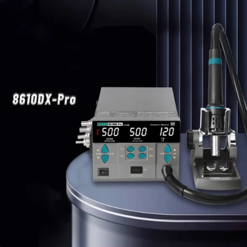 SUGON 8610DX Pro 1000W Hot Air Rework Station Microcomputer Digital Display BGA Rework Station Curved Nozzle Welding Repair Tool