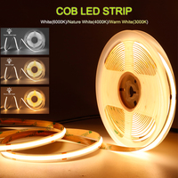 COB LED Strip Light 320/480/528Leds/m High Density Linear Lighting Flexible Tape Warm Natural White Red Blue Green  DC5/12/24V
