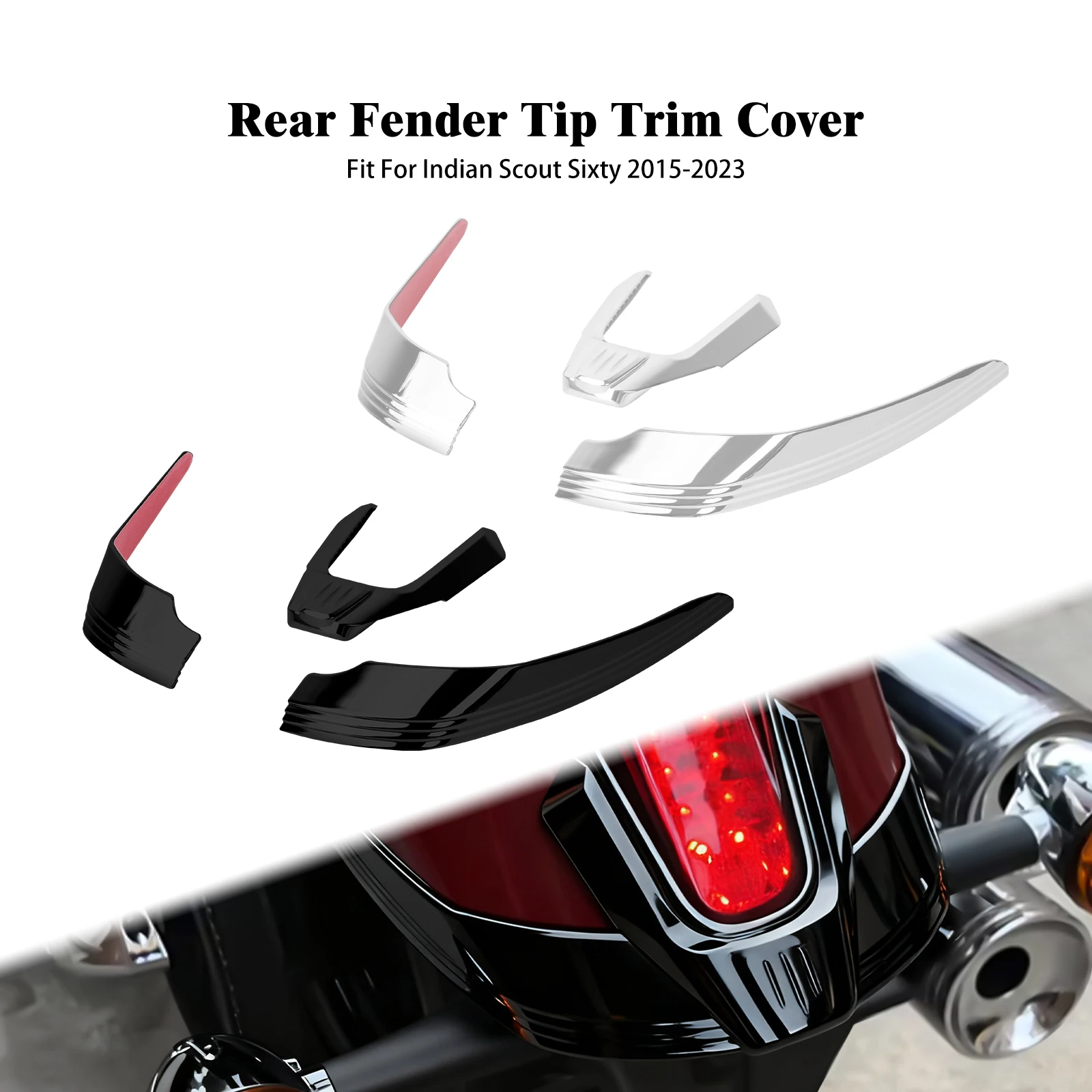 

Motorcycle Rear Fender Tip Trim Cover Splash Guard End For Indian Scout Sixty Scout 2015-2023 Scout Bobber Rear Mudguard Trim
