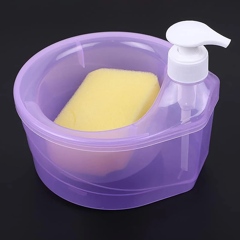 Dispenser di sapone durevole multifunzionale 1p e portaspugna per Scrubber contenitore per lavastoviglie Dispenser di sapone strumenti per la pulizia della cucina
