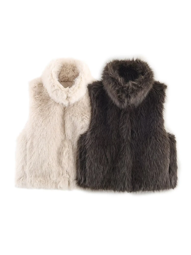 

Женский осенне-зимний жилет 2025, женский новый модный жилет без рукавов на пуговицах из искусственного меха, женский элегантный уличный топ для отдыха