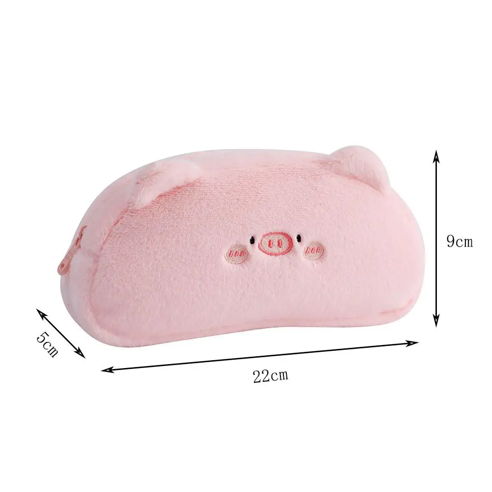 Comestic Pouch Plush Pencil Bag Cartoon Large Capacity Korean Style Stationery Bag Desktop Organizer Bear Pig Storage Bag