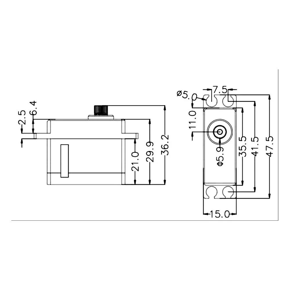 JX PDI-HV4220MG 8,4V 20KG Kernloser Digital-Servo mit Metallgetriebe 35,5X15X29,9mm für RC-Auto, Boot, Flugzeug, Hubschrauber, RC-Modellteile – Detail 1