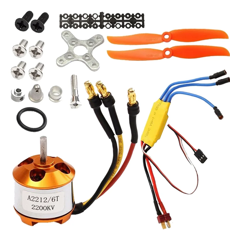 Brushless Motor 2200Kv 30A Motor Speed Controller for Remote Control Drone Multi-Rotor Brushless Outer Rotor Motor