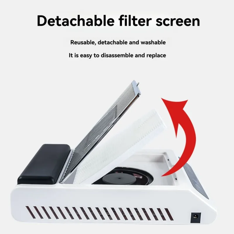 

A78E-EU-Suitable 100W-Rechargeable Nail Dust Collector High-Power Adjustable Speed With Filter EU Plug