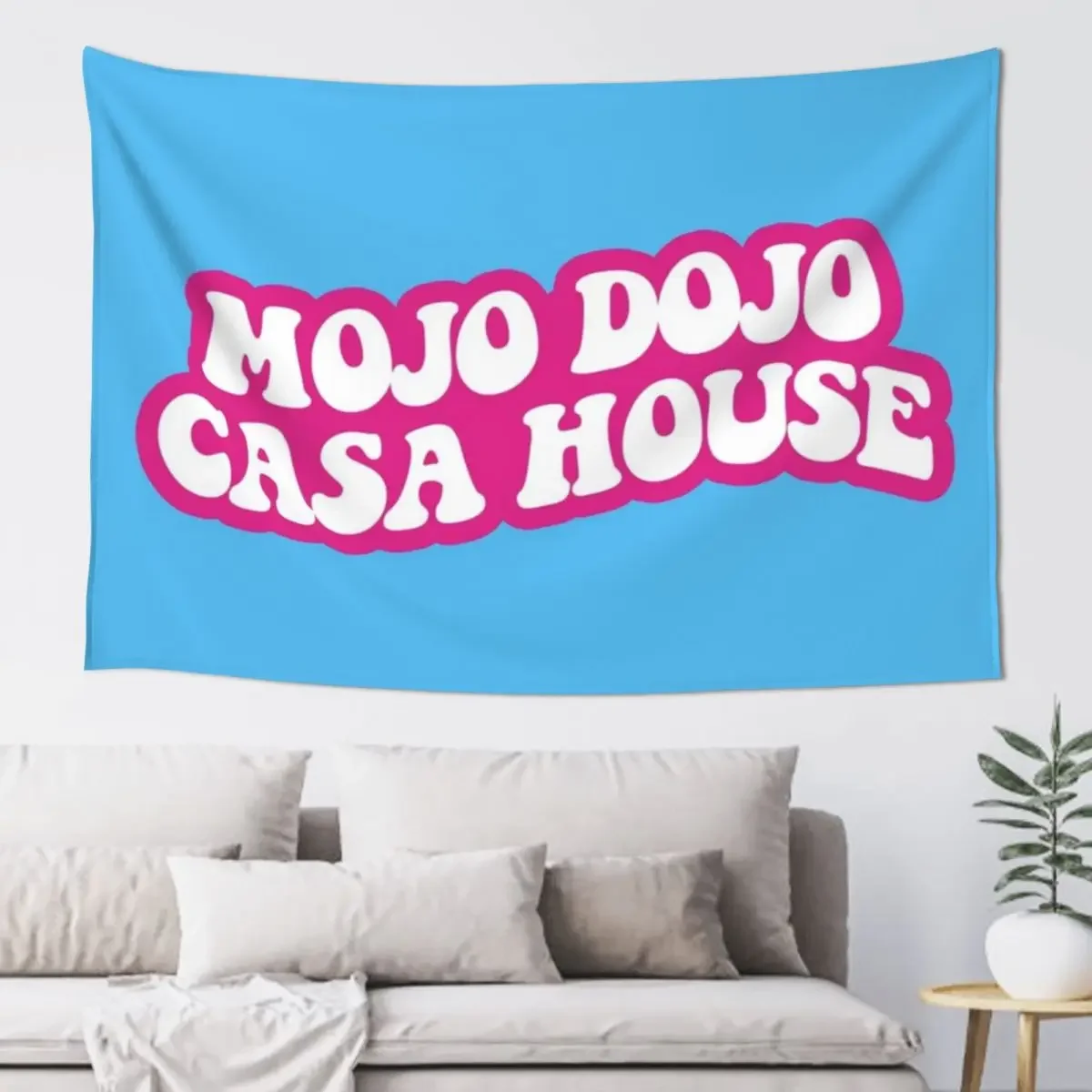 

blue magenta Mojo Dojo Casa House Tapestry Cute Room Decor Carpet Wall Tapestry