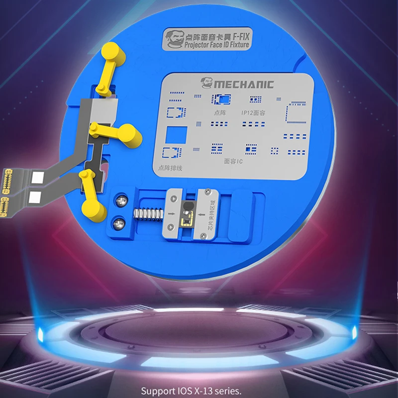 F-FIX mekanik Dot proyektor Chip perlengkapan ID wajah IC perlengkapan memperbaiki timah pemasangan Degumming Clamp untuk X-13Promax perbaikan Platform