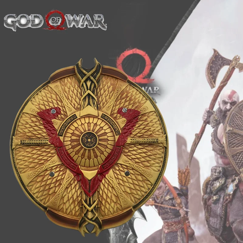 Home Decor 1:1 Cosplay God of War 4 War Beast Axe Guardian Shield Battle-Damaged Edition Axe Prop Role Cos Axe PU Boy toy sword