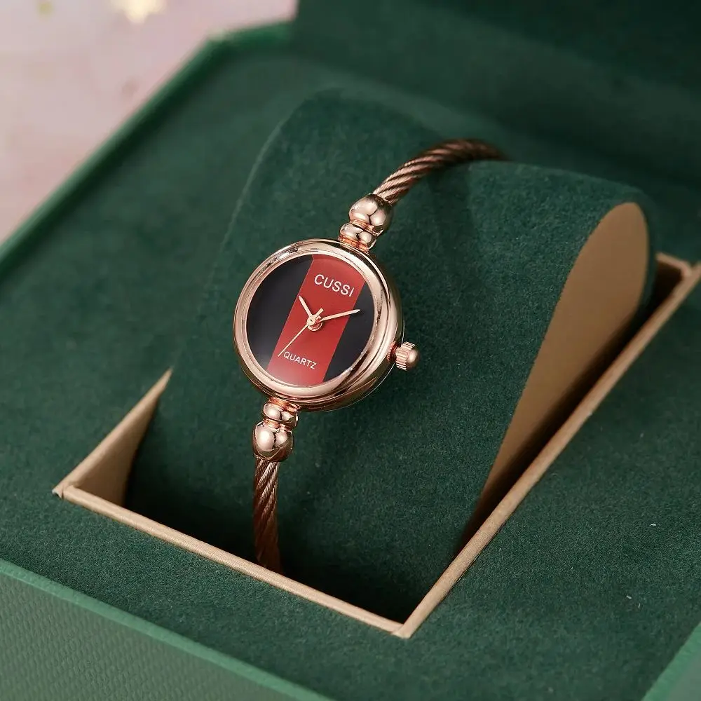 Luxury Ladies Watches Fashion Dresses Round Wristwatch Minimalist Design Women Quartz Watch Stainless Steel Retro Clock