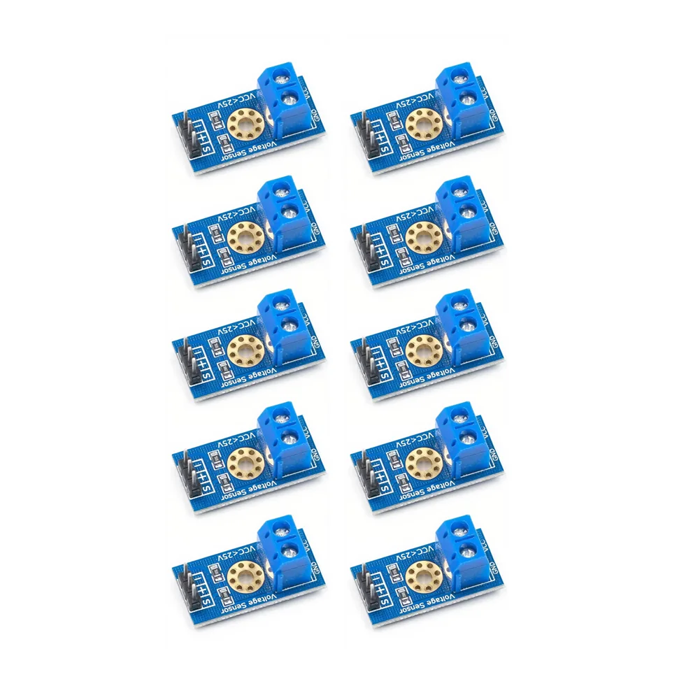 For DC Voltage Sensor Module Pack 5/10/20 Units Input 0-25V Detection Range 0.00489V Resolution for Microcontroller Use