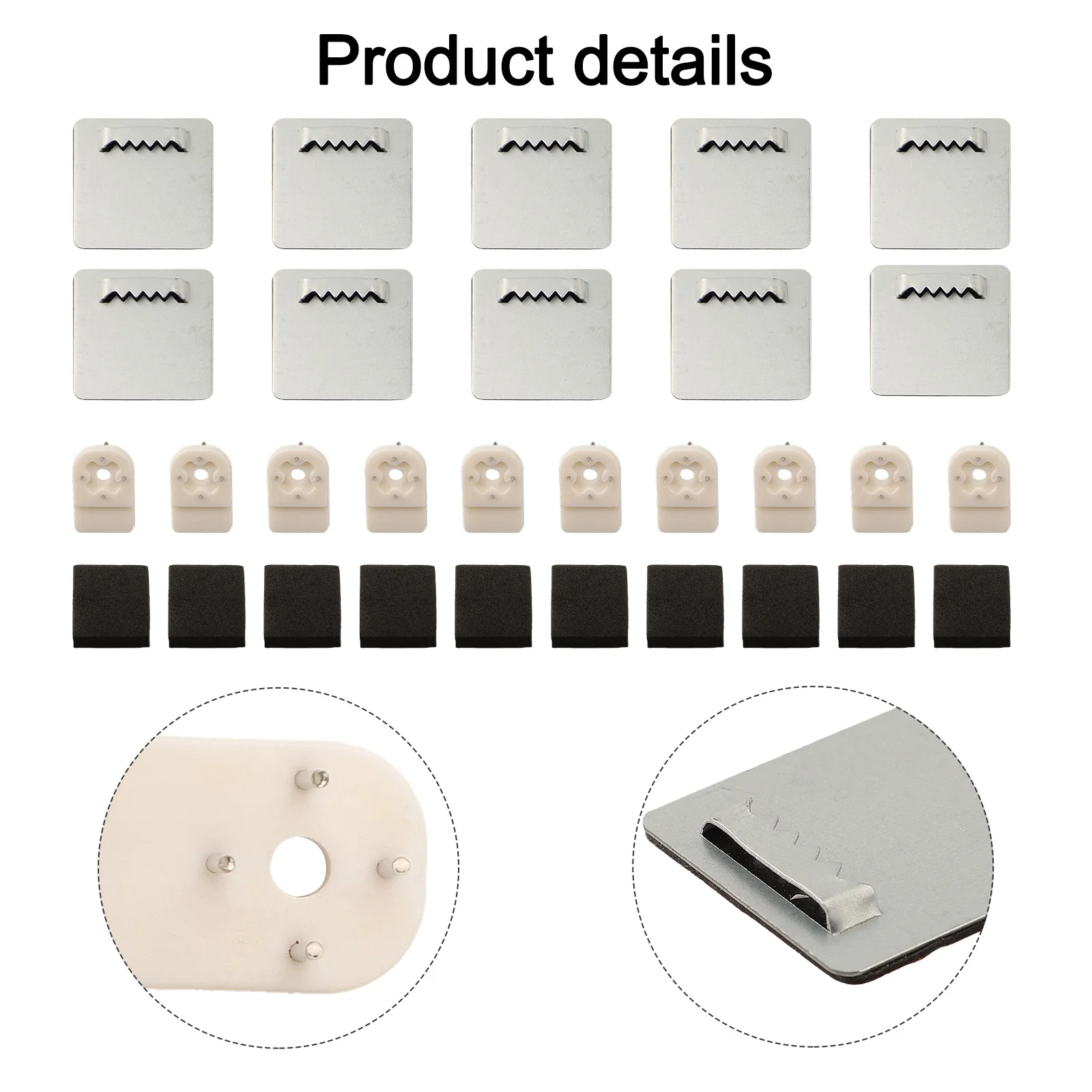 10PCS Photo Frame Hanger Bathroom Glass Mirror Hanging Clock Picture Wall Hooks With-Adhesive Metal Hardware Accessories 40*40mm view 4