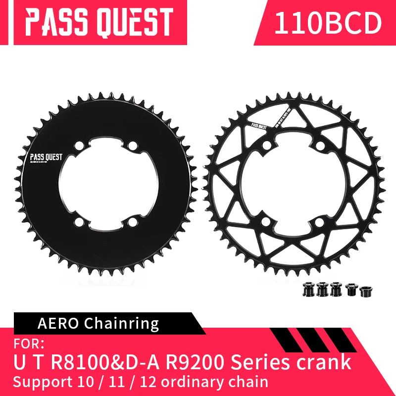 PASS QUEST R9200 Round Road Bike Chain Crankshaft Closed disk 110BCD 58T Narrow Wide Chainring For R8100 12S DI2