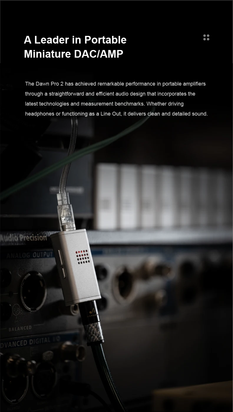 MOONDROP Dawn Pro 2 Tragbarer USB-DAC-Verstärker DUAL CS43198 DAC 32BIT/384KHz DSD256 Der Online-Interaktive DSP der 2. Generation – Detail 12