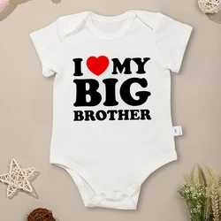 I Love My Big Brother Baby Boy and Girl Aesthetic Clothes Cotton Summer Onesie Home Casual Infant Outfits Romper Soft Breathable