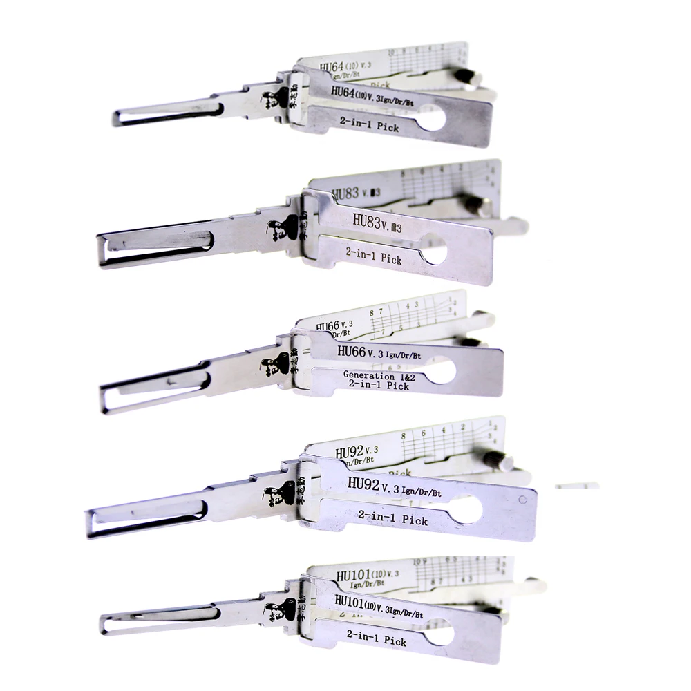 

5pcs HU66 HU92 HU101 HU83 HU64 2 IN 1 Lockpick Set for Locksmith and Car Repair Worker