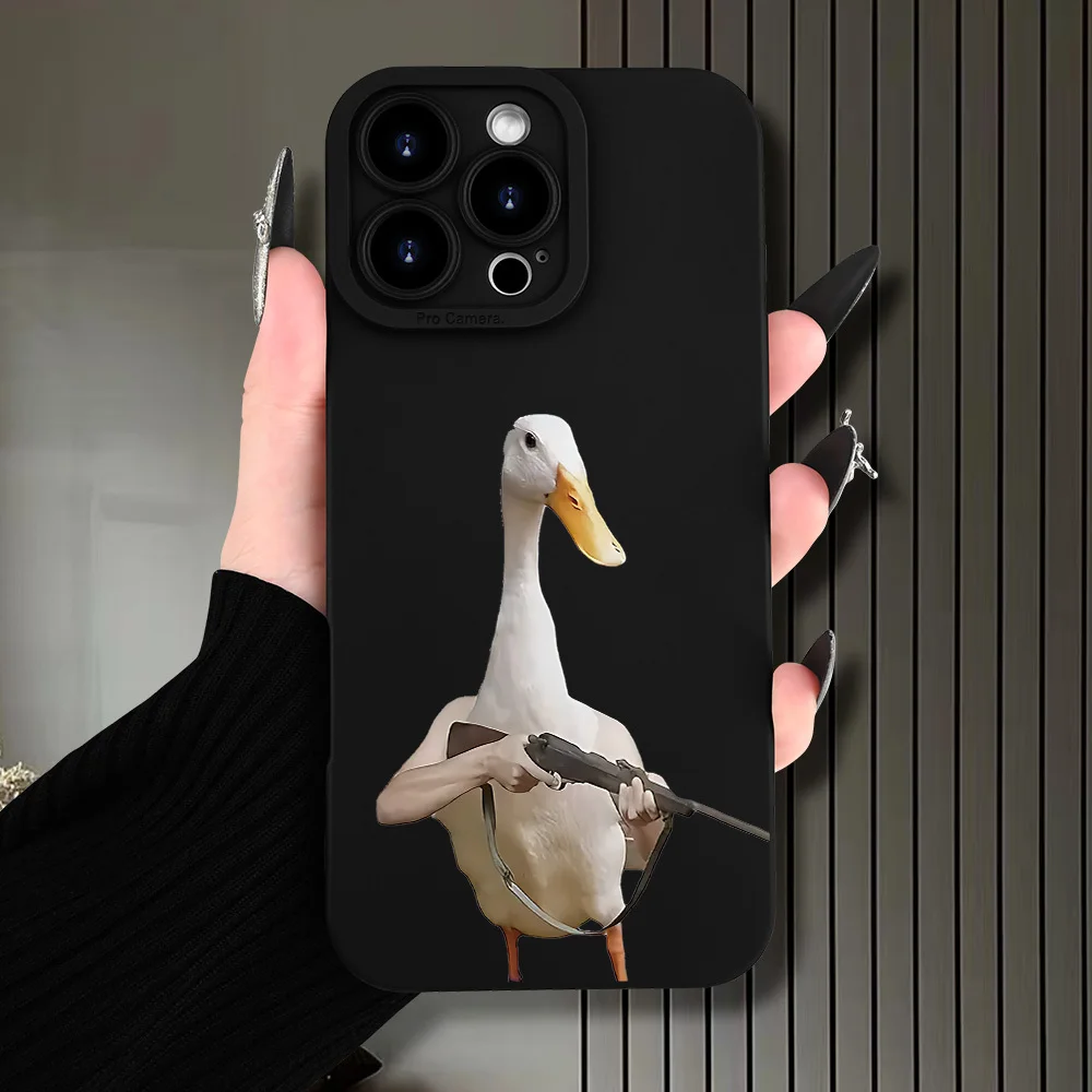 

Creative duck pattern phone case for iPhone 17 16 15 14 13 12 11 Pro/ Max/Plus shock-proof rear cover anti-fingerprint