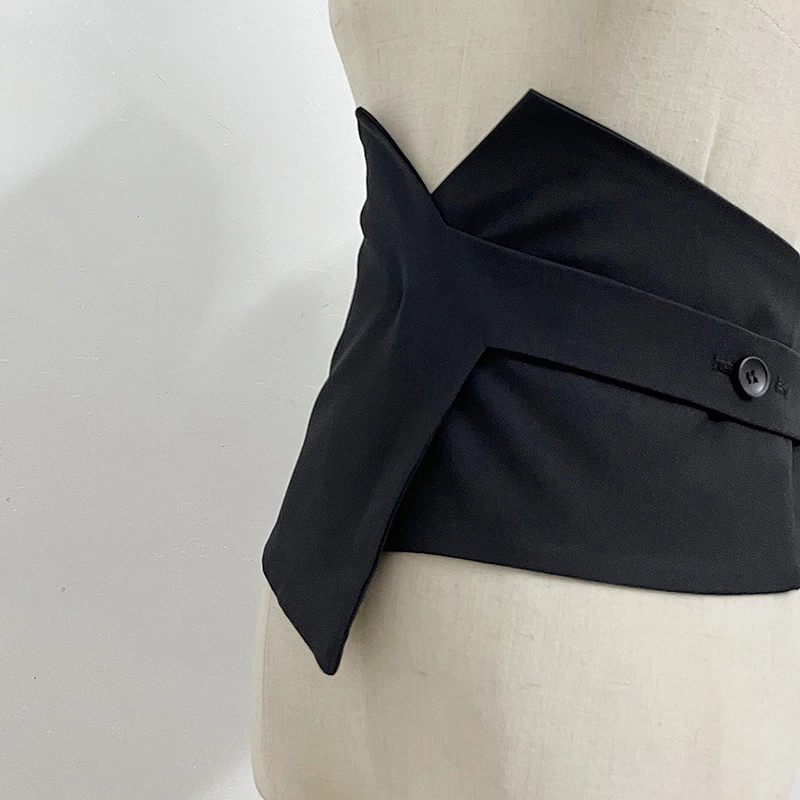 Runway moda donna tessuto nero Cummerbunds vestito femminile corsetti cintura cinture decorazione cintura larga TB2987