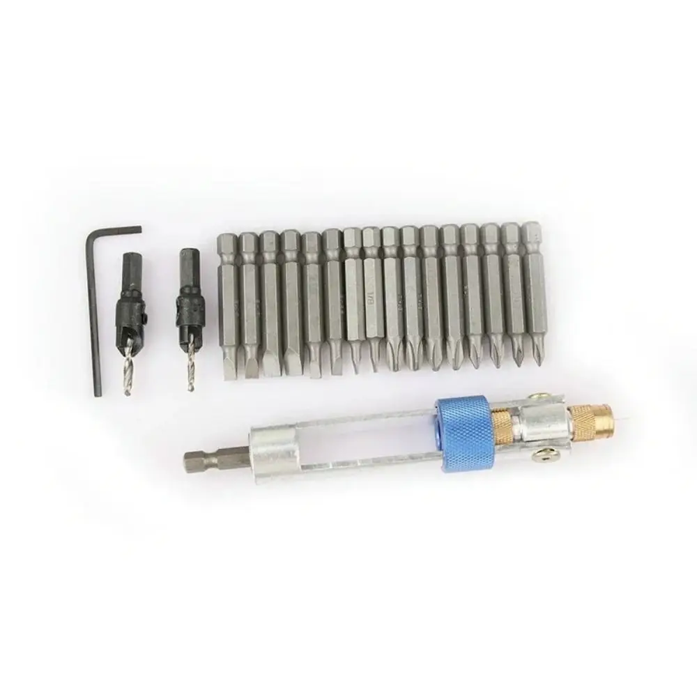 

Wrench Drill Driver Drill Bit Set Countersunk Head High Speed Steel Batch Head Combination Set Durable with Storage Box