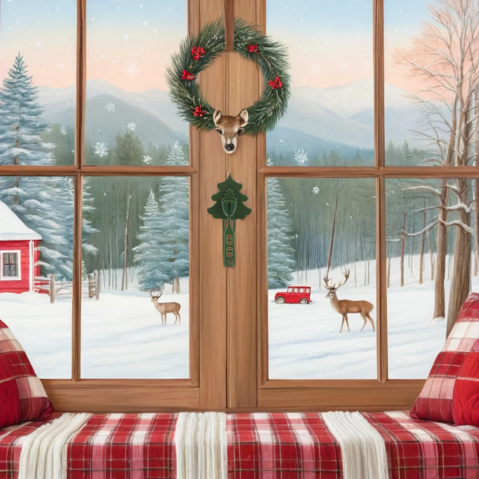 

4Pcs Christmas Garland and Stocking Hangers Silicone No Drill Fireplace Wreath Mantel Front Door Hooks Garland Hanger Mantle