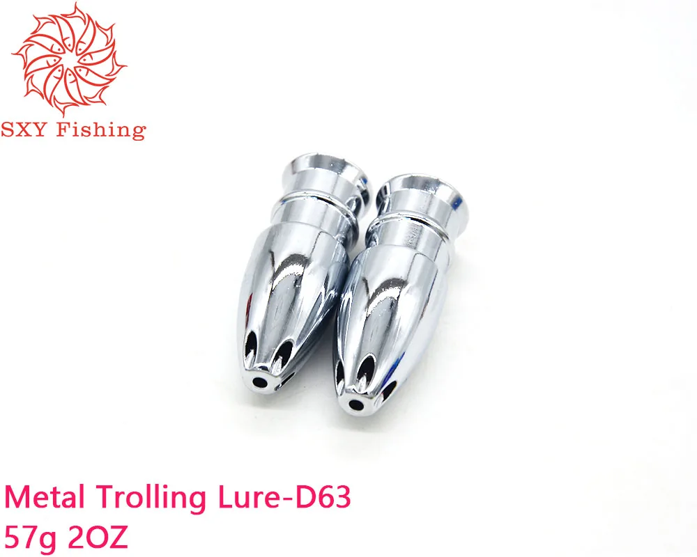 

SXY FISHING Deep Sea Metal Trolling Lure Saltwater Bait DIY Jet Head Bait Tail can be fitted with octopus skirt 57g 50mm D63