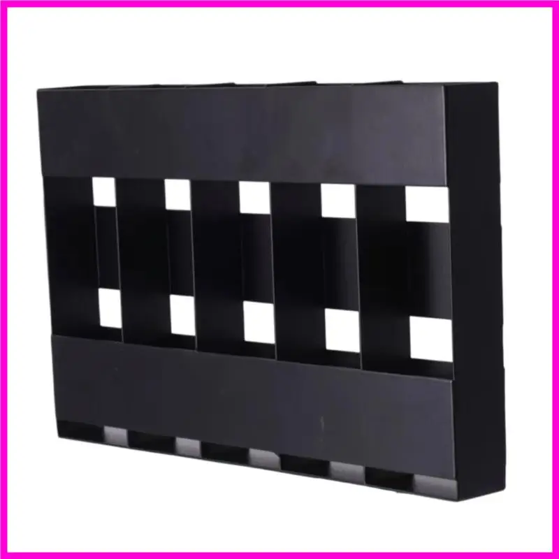 

57BE Adhesive Backed Metal Straw Holder Adhesive Reusable Straw Holder 5 Slot Cabinet Door Mount Kitchen Office Storage