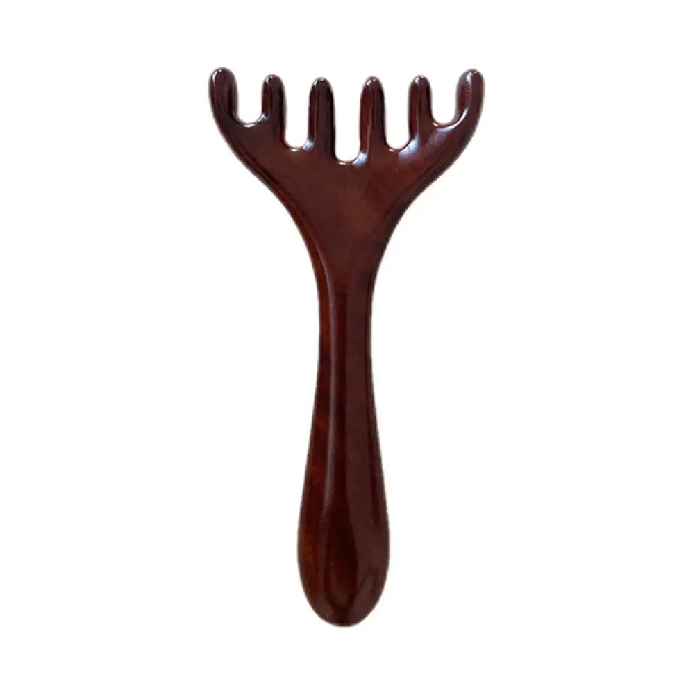 Body Meridian Massage Comb, Sandalwood Deer Antlers, Circulação Dente Suave, Anti-Static Sangue Cabelo, Wide Ajuda Acupuntura, K8Q7