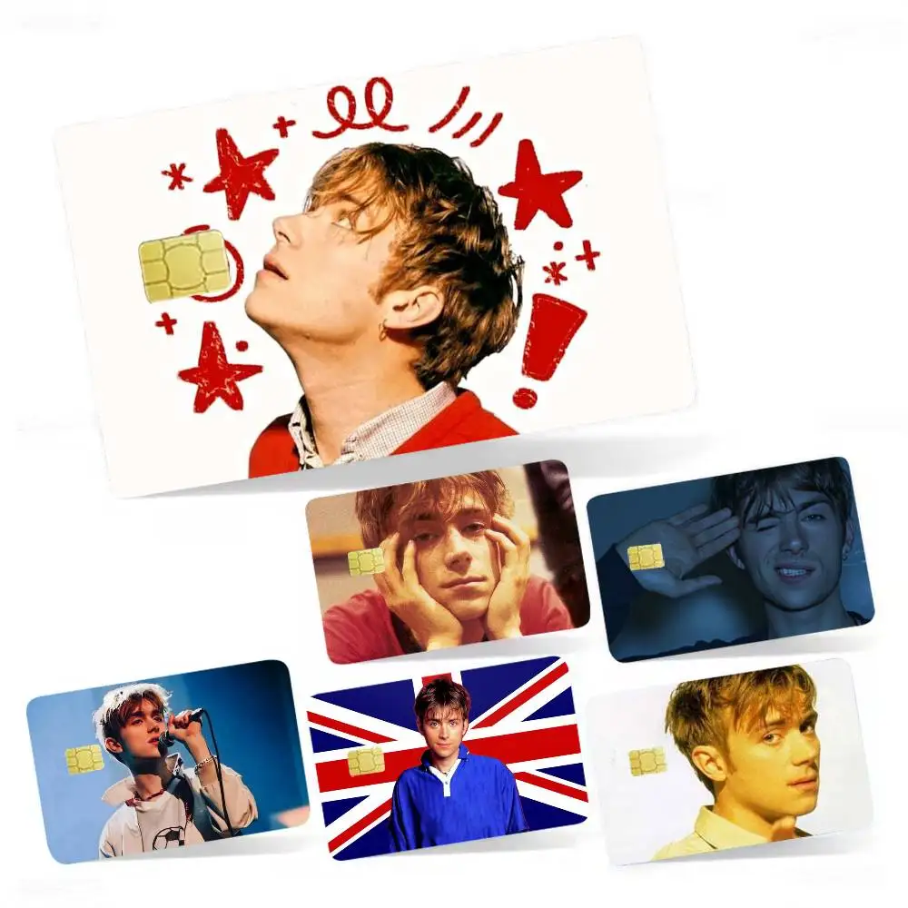 

Singer D-Damon Albarn 4pcs 1Set Laser Holographic Sticker Skin Cover for Credit Bank Debit Card