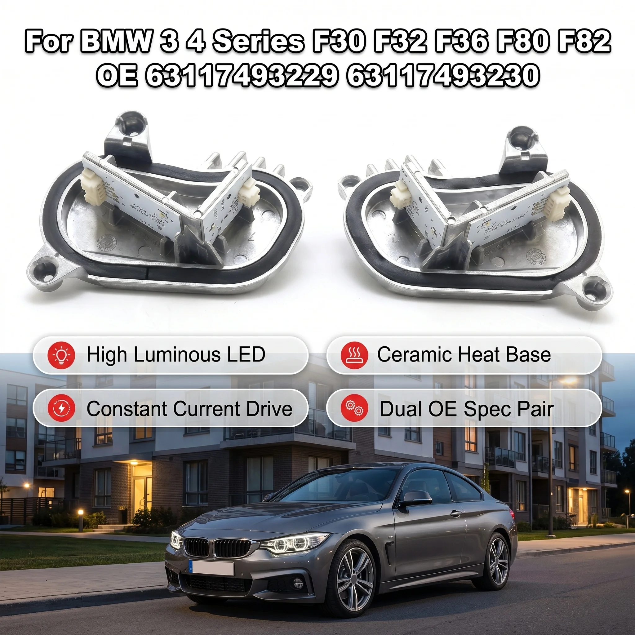 LED-Glühbirne Hochleistungs-Hitzebeständige Keramik-Autoscheinwerfer für BMW 3/4 Serie F30 F32 F36 F80 F82 OE 63117493229 63117493230