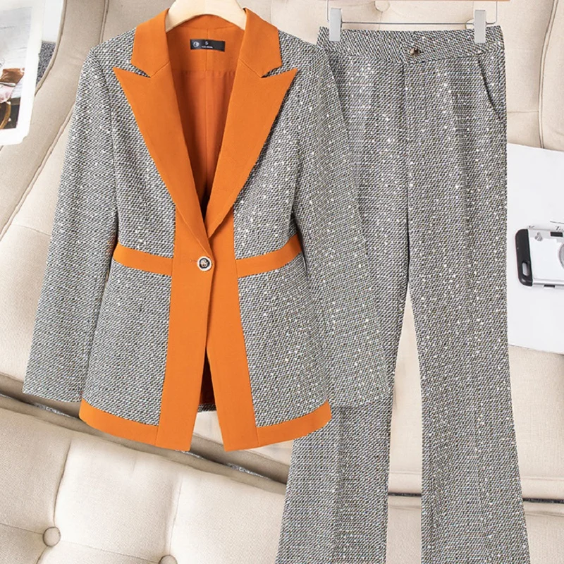 luxury designer clothing  womens blazer and pants set Korean two piece set office suit elegant 2 piece sets autumn 2024 mew