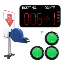 Queue Calling System with Next control button can add the number one by one Blue Ticket Dispenser with Paper Roll