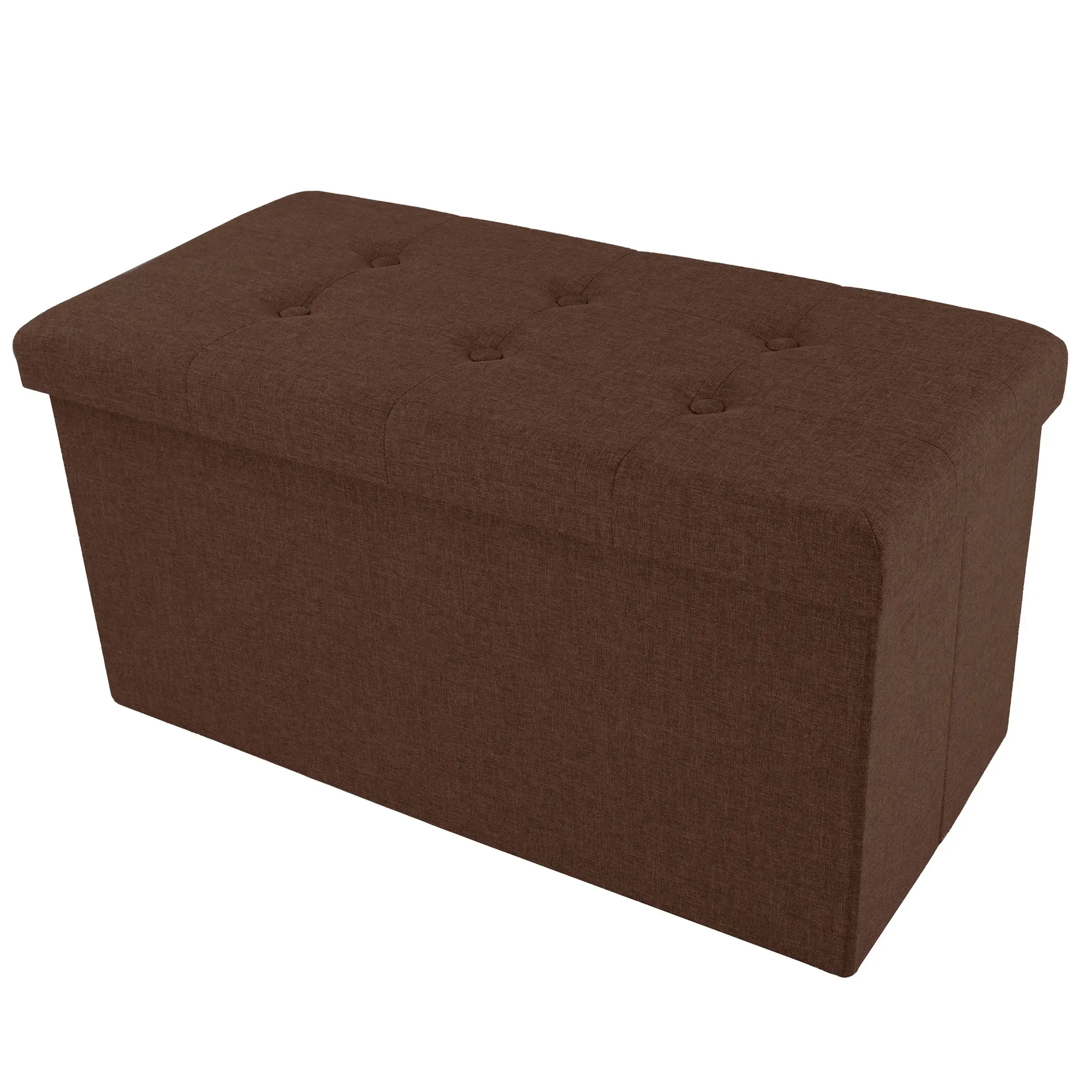 

30-inch Folding Storage Ottoman with Removable Bin (Brown)