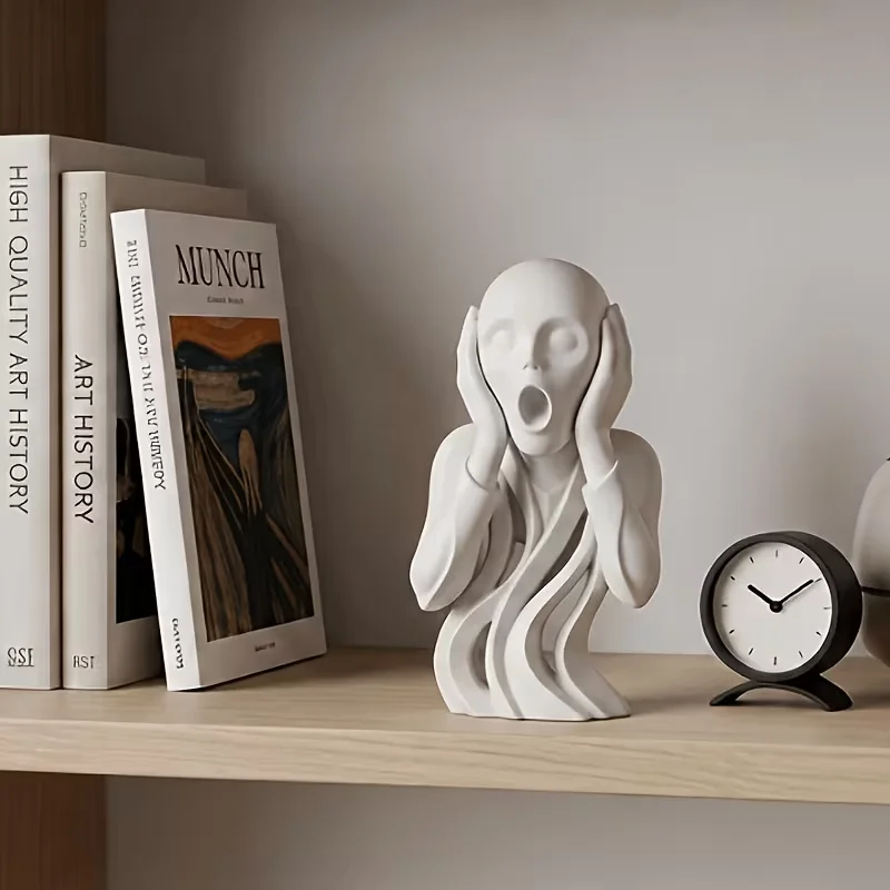 Funny Figurine Art Statue Minimalist Tabletop Shelf Decor Abstract Bust Sculpture Gift for Art Lovers Friend 3D Printed Ornament