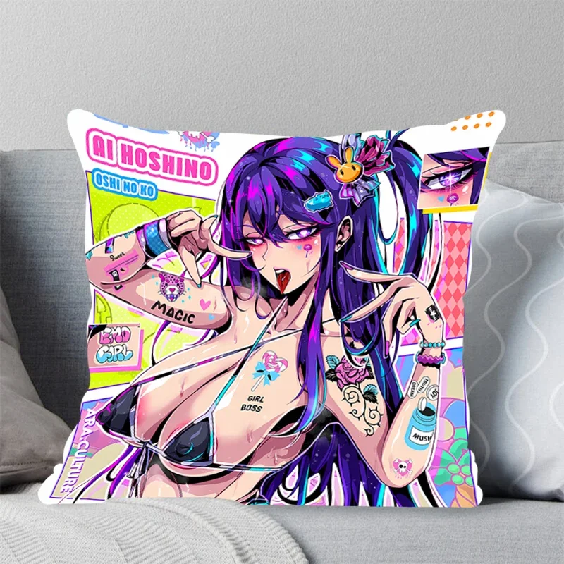 High Quality Pillow Cover iving room bedroomo office car Throw  Square Pillowcase Anime sexy girl Hot Sale Home Decor