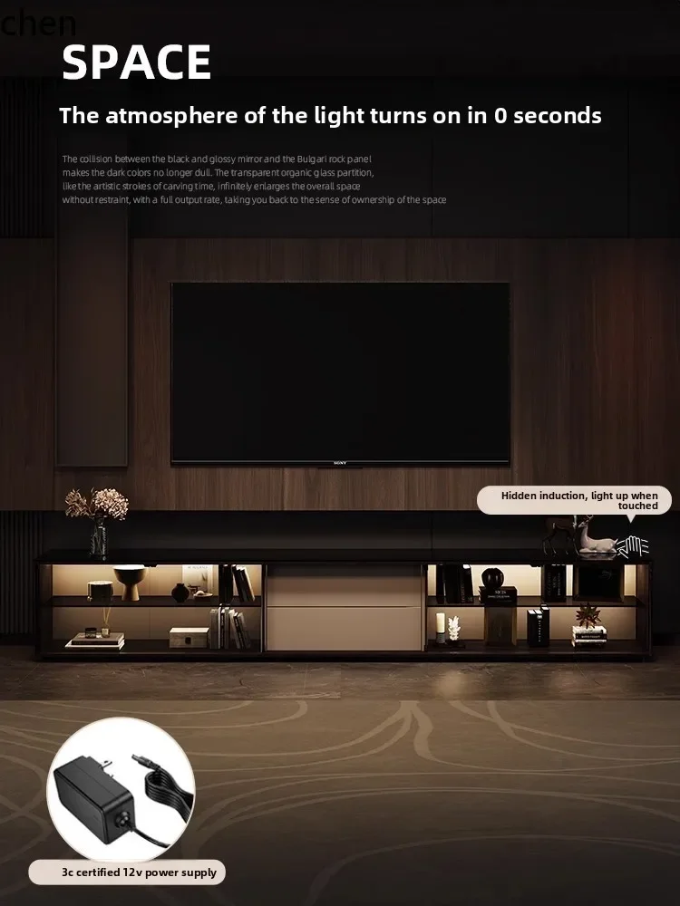 DSATV Cabinet Floor-standing High-end Glass Home Storage Organizer Living Room Cabinet