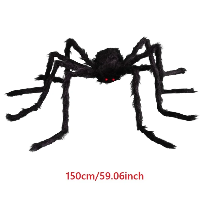 Riesige Schwarze Plüsch-Spinne Halloween-Dekoration 30-200cm Horror Spukhaus-Requisiten Innen- und Außendekoration für Gruselpartys