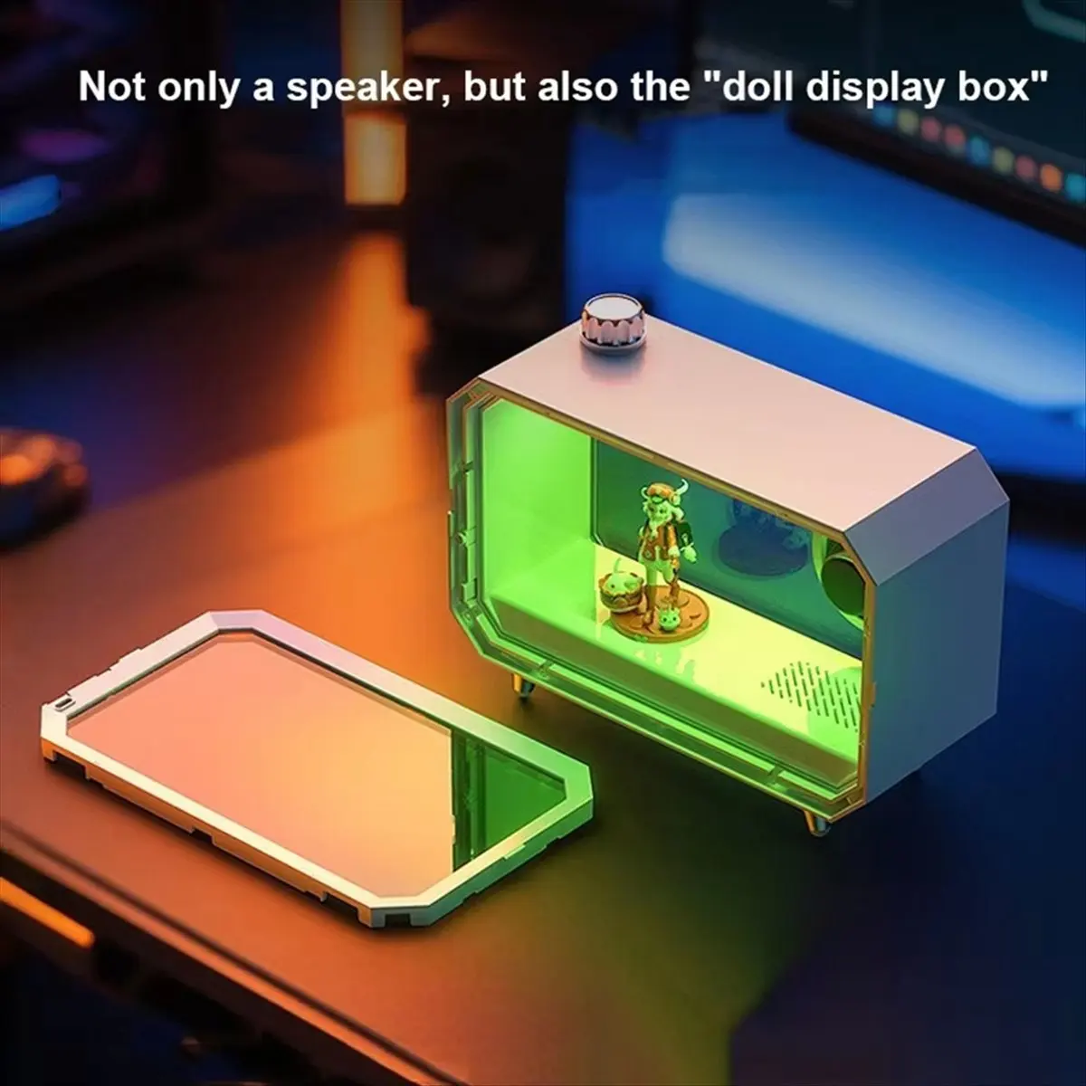DIY Transparent Bluetooth Speaker RGB Colorful Lighting Computer Subwoofer Desktop Audio High Volume Display AUX Play B