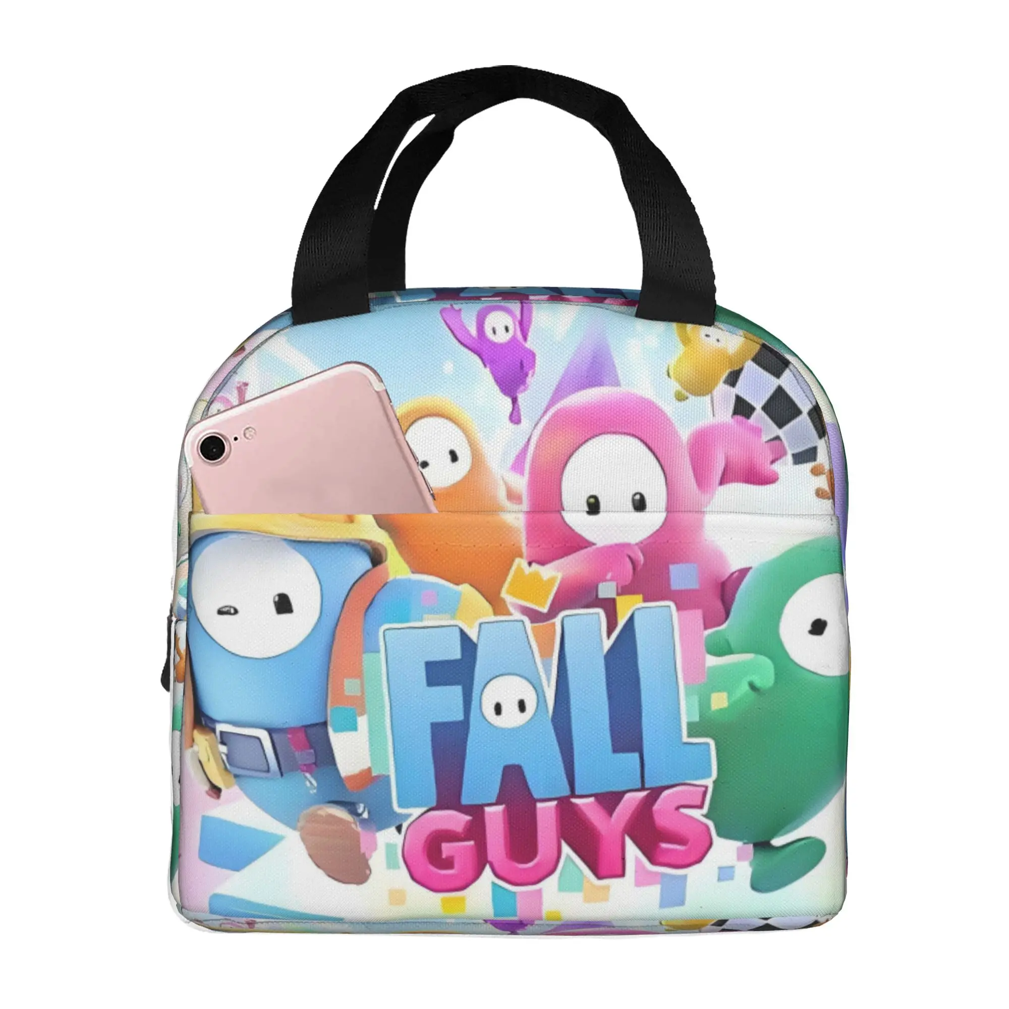 Fall Guys  Battle Royale  Portable Lunch Box Women Leakproof Video Game  Cooler Thermal Food Insulated Lunch Bag School